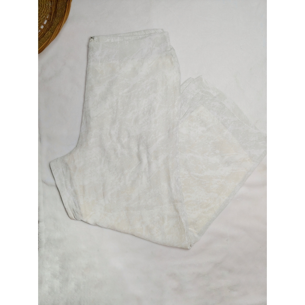 Soft Surroundings White Marbled Wide Leg Pants
